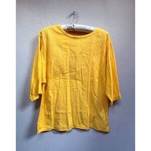 New Hero Women Short Sleeve T-Shirt Native American Cotton Yellow Classic Top XS